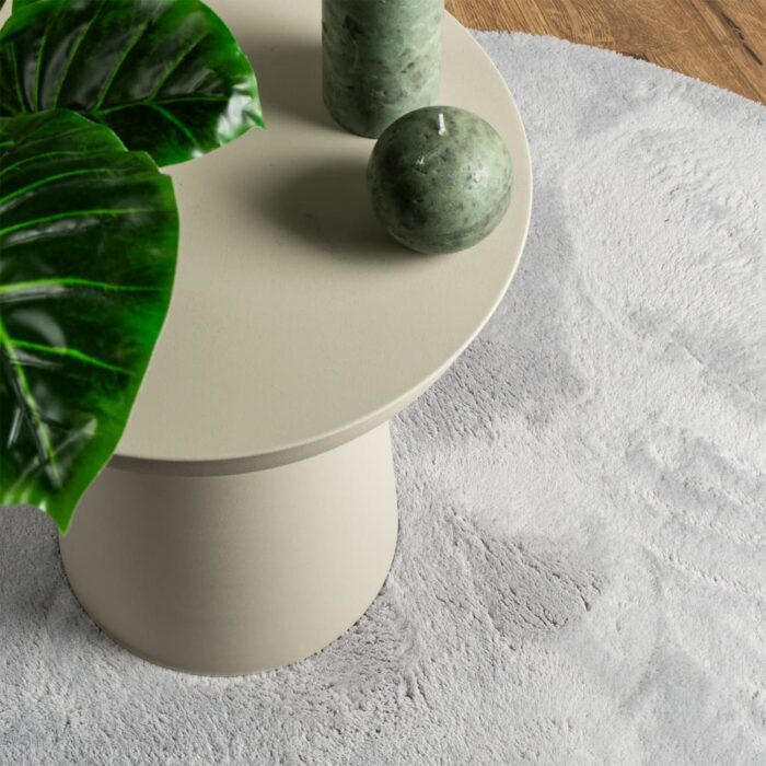 Tapis HUARTE à poils courts doux et lavable gris Ø 80 cm – Image 5