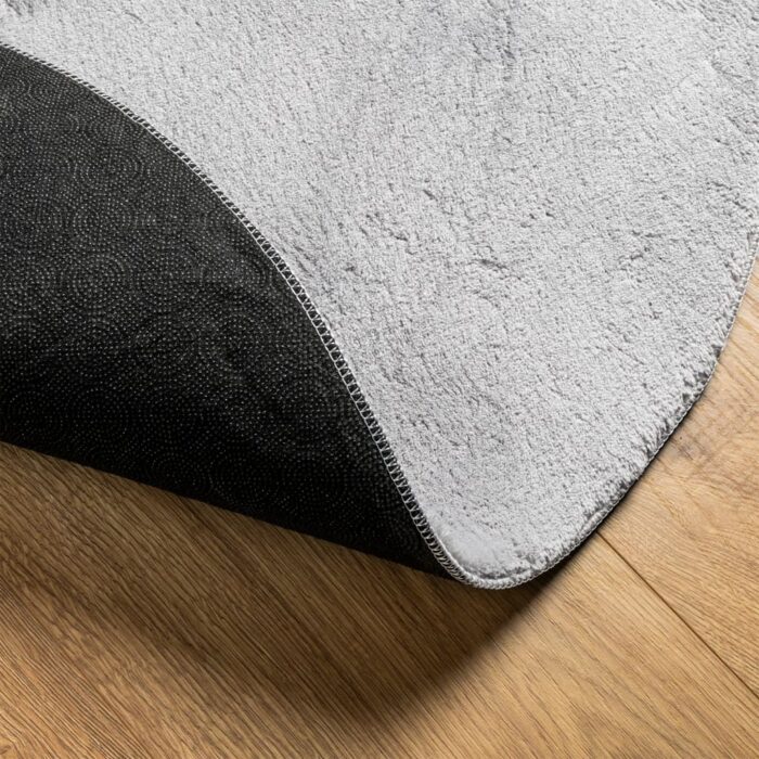 Tapis HUARTE à poils courts doux et lavable gris Ø 200 cm – Image 3