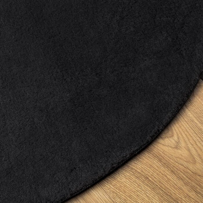 Tapis HUARTE à poils courts doux et lavable noir Ø 160 cm – Image 2