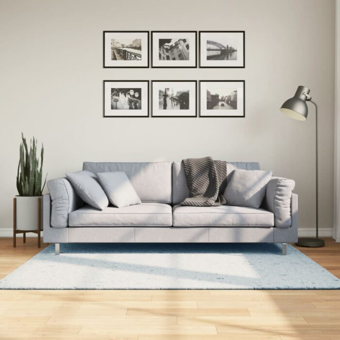 Tapis HUARTE à poils courts doux et lavable bleu 120x170 cm – Image 1