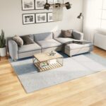 Tapis HUARTE à poils courts doux et lavable bleu 200x280 cm