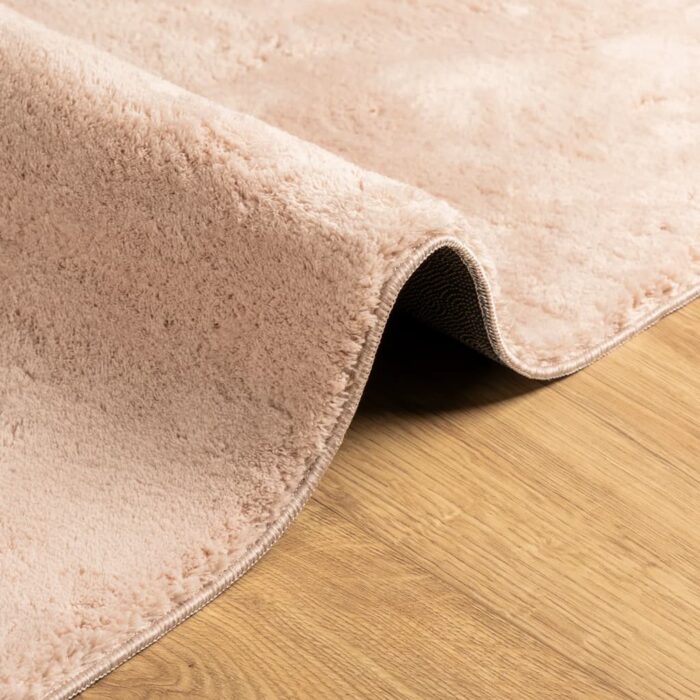 Tapis HUARTE à poils courts doux lavable rouge clair 200x200 cm – Image 4