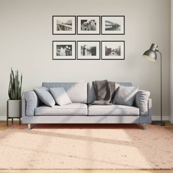 Tapis HUARTE à poils courts doux lavable rouge clair 200x200 cm – Image 1