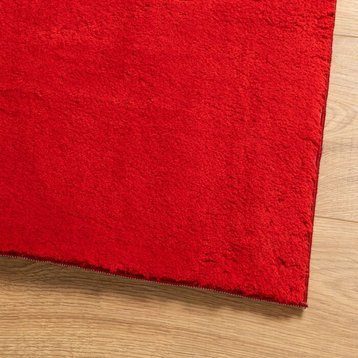 Tapis HUARTE à poils courts doux et lavable rouge 140x200 cm – Image 2