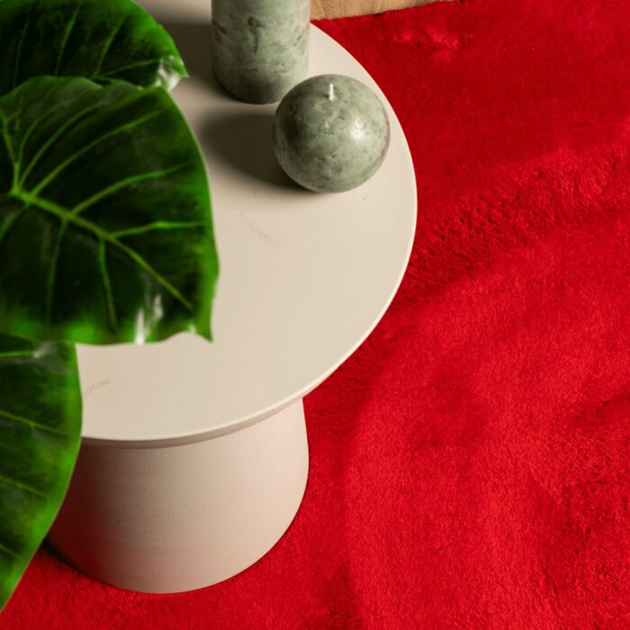 Tapis HUARTE à poils courts doux et lavable rouge 140x200 cm – Image 5