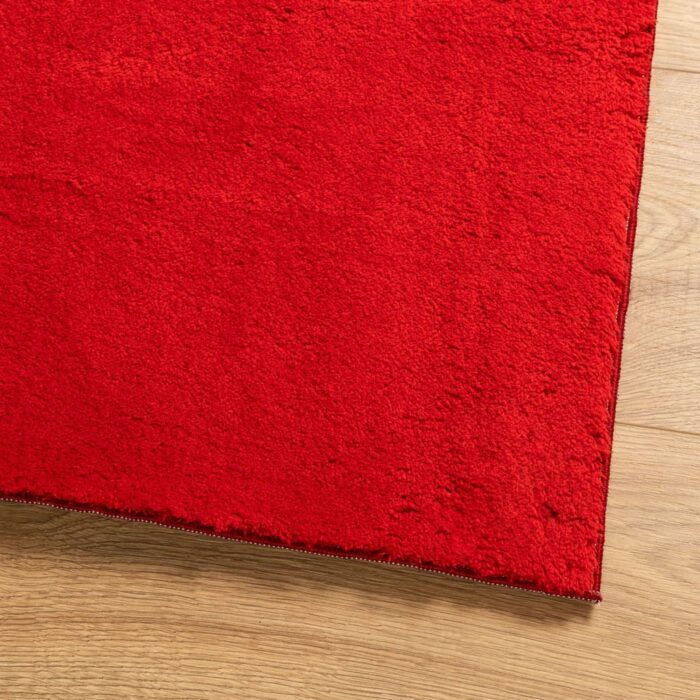 Tapis HUARTE à poils courts doux et lavable rouge 160x160 cm – Image 2