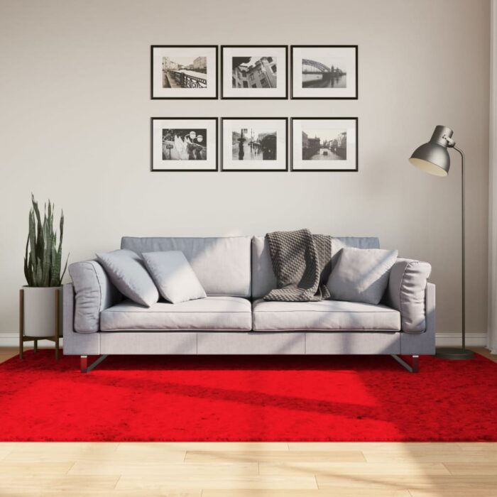 Tapis HUARTE à poils courts doux et lavable rouge 160x230 cm – Image 1