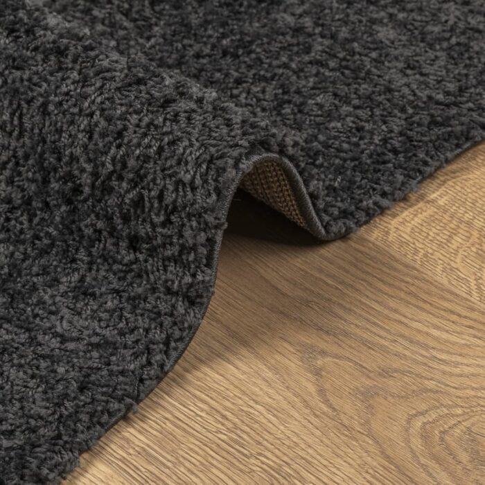 Tapis shaggy PAMPLONA poils longs moderne anthracite 60x110 cm – Image 4
