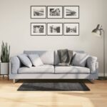 Tapis shaggy PAMPLONA poils longs moderne anthracite 60x110 cm