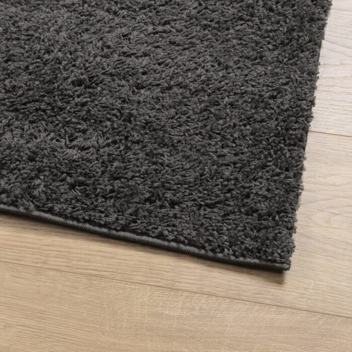 Tapis shaggy PAMPLONA poils longs moderne anthracite 80x150 cm – Image 2