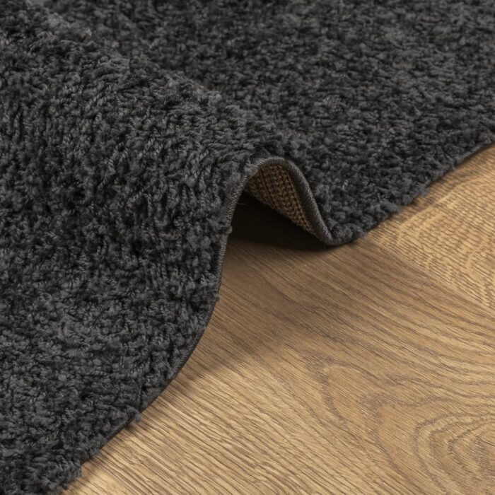Tapis shaggy PAMPLONA poils longs moderne anthracite 80x250 cm – Image 4