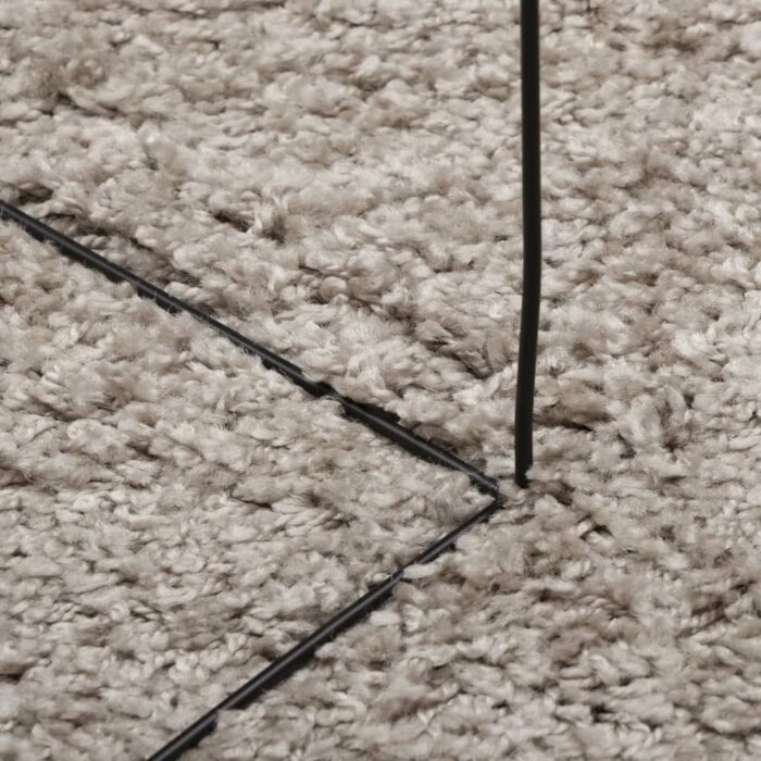 Tapis shaggy PAMPLONA poils longs moderne beige 140x200 cm – Image 6
