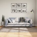 Tapis shaggy PAMPLONA poils longs moderne beige 140x200 cm