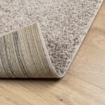 Tapis shaggy PAMPLONA poils longs moderne beige 160x160 cm – Image 3