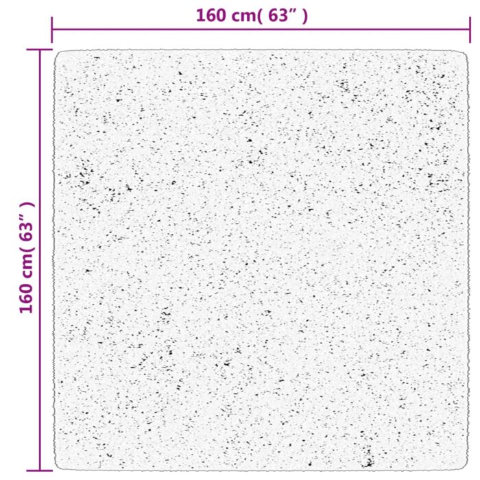 Tapis shaggy PAMPLONA poils longs moderne beige 160x160 cm – Image 8