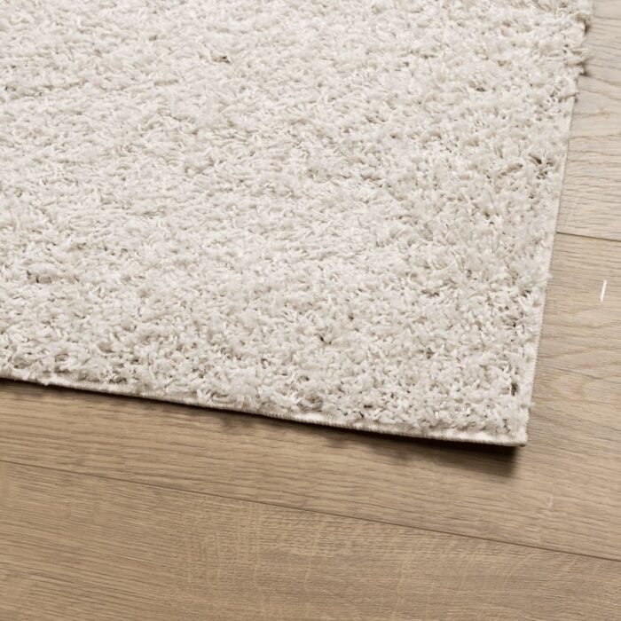 Tapis shaggy PAMPLONA poils longs moderne crème 80x150 cm – Image 2