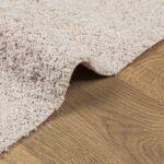 Tapis shaggy PAMPLONA poils longs moderne crème 80x150 cm – Image 4