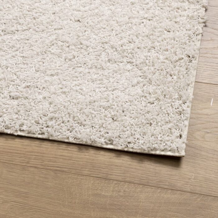 Tapis shaggy PAMPLONA poils longs moderne crème 80x250 cm – Image 2