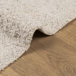 Tapis shaggy PAMPLONA poils longs moderne crème 80x250 cm – Image 4