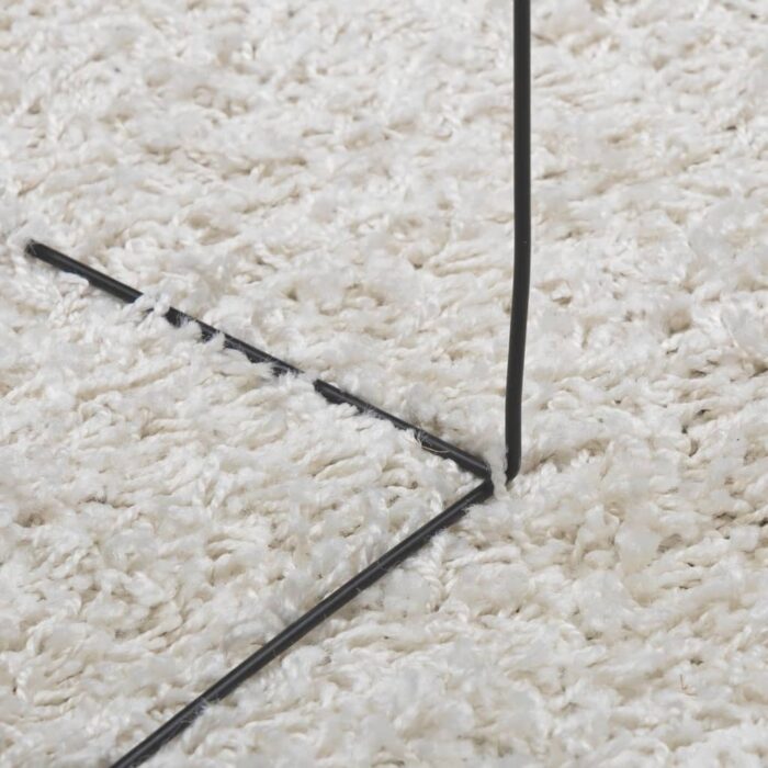 Tapis shaggy PAMPLONA poils longs moderne crème 80x250 cm – Image 6