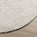 Tapis shaggy PAMPLONA poils longs moderne crème Ø 80 cm – Image 2