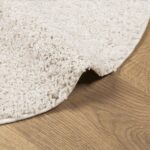 Tapis shaggy PAMPLONA poils longs moderne crème Ø 80 cm – Image 4
