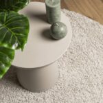 Tapis shaggy PAMPLONA poils longs moderne crème Ø 80 cm – Image 5