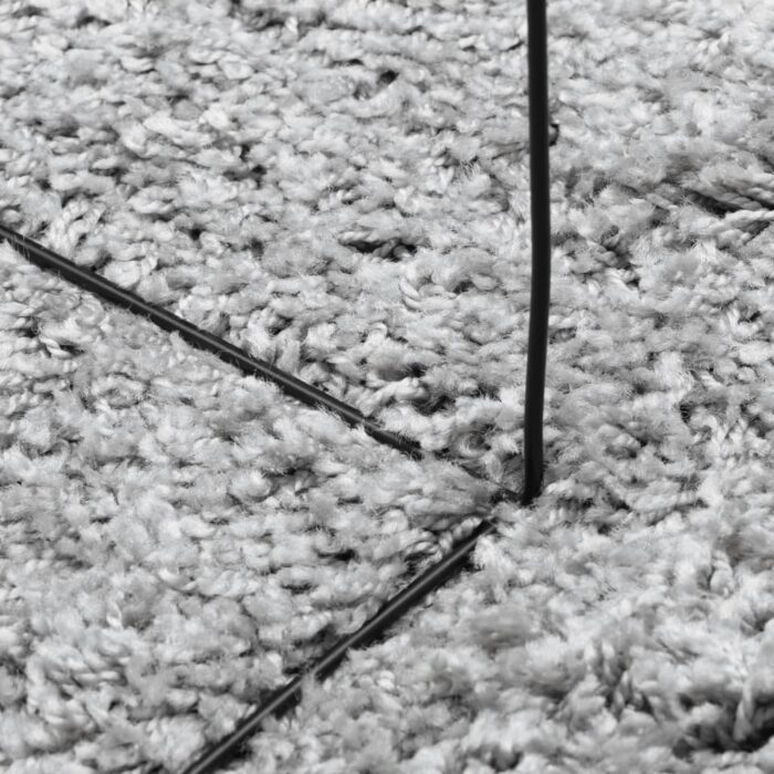 Tapis shaggy PAMPLONA poils longs moderne gris 80x150 cm – Image 6