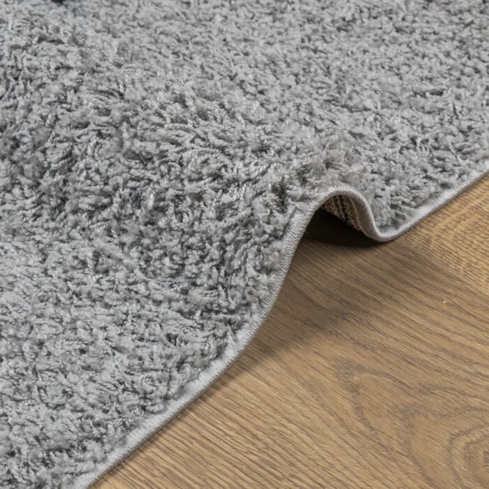 Tapis shaggy PAMPLONA poils longs moderne gris 80x250 cm – Image 4