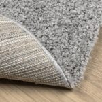 Tapis shaggy PAMPLONA poils longs moderne gris Ø 120 cm – Image 3