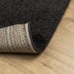 Tapis shaggy PAMPLONA poils longs moderne noir 140x200 cm – Image 3