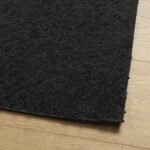 Tapis shaggy PAMPLONA poils longs moderne noir 160x160 cm – Image 2