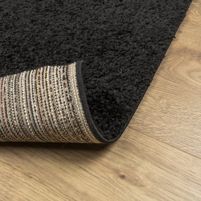 Tapis shaggy PAMPLONA poils longs moderne noir 200x280 cm – Image 3