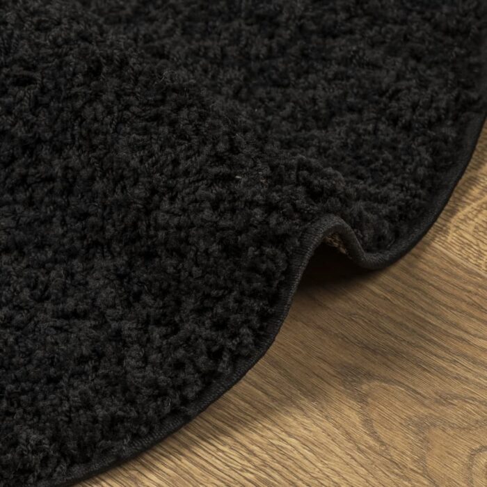 Tapis shaggy PAMPLONA poils longs moderne noir Ø 280 cm – Image 4