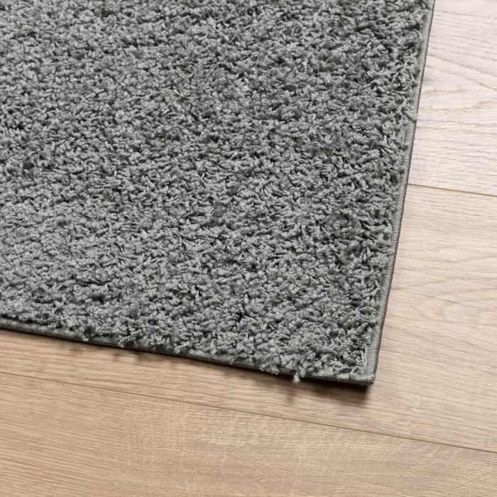 Tapis shaggy PAMPLONA poils longs moderne vert 80x200 cm – Image 2