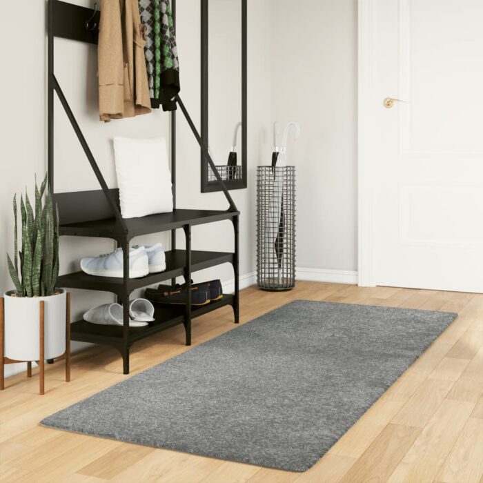Tapis shaggy PAMPLONA poils longs moderne vert 80x200 cm – Image 1