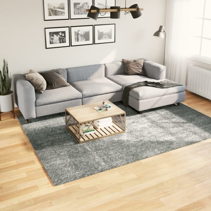 Tapis shaggy PAMPLONA poils longs moderne vert 200x280 cm – Image 1