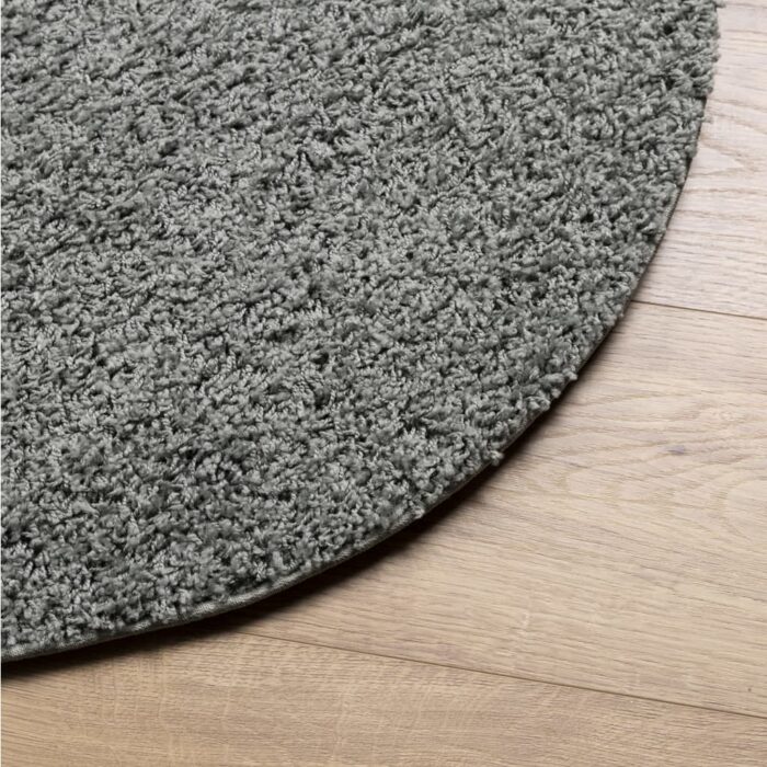 Tapis shaggy PAMPLONA poils longs moderne vert Ø 100 cm – Image 2