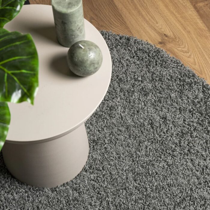 Tapis shaggy PAMPLONA poils longs moderne vert Ø 100 cm – Image 5