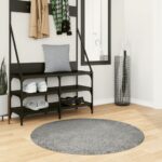 Tapis shaggy PAMPLONA poils longs moderne vert Ø 100 cm