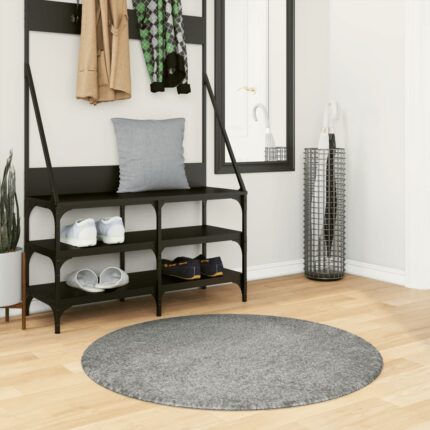 Tapis shaggy PAMPLONA poils longs moderne vert Ø 100 cm
