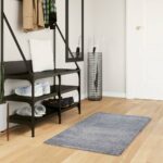 Tapis shaggy PAMPLONA poils longs moderne bleu 60x110 cm