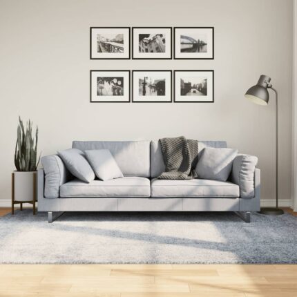 Tapis shaggy PAMPLONA poils longs moderne bleu 160x230 cm