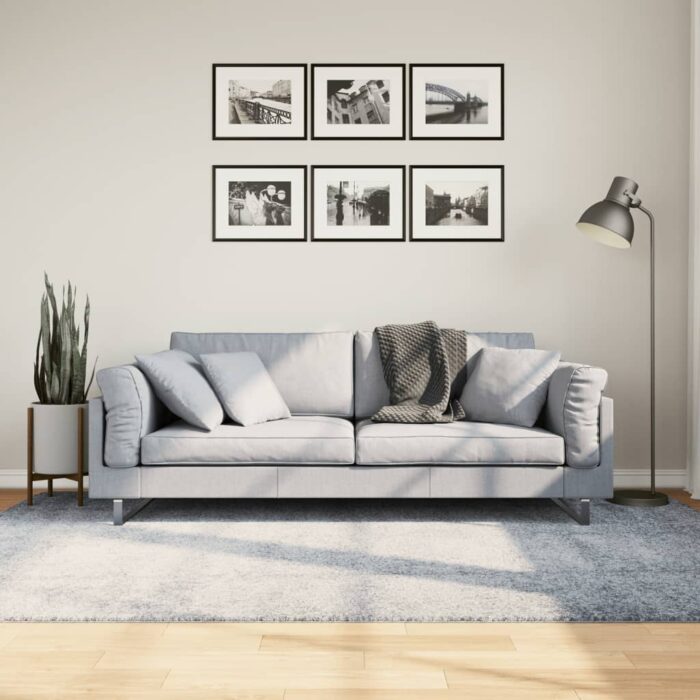 Tapis shaggy PAMPLONA poils longs moderne bleu 160x230 cm – Image 1
