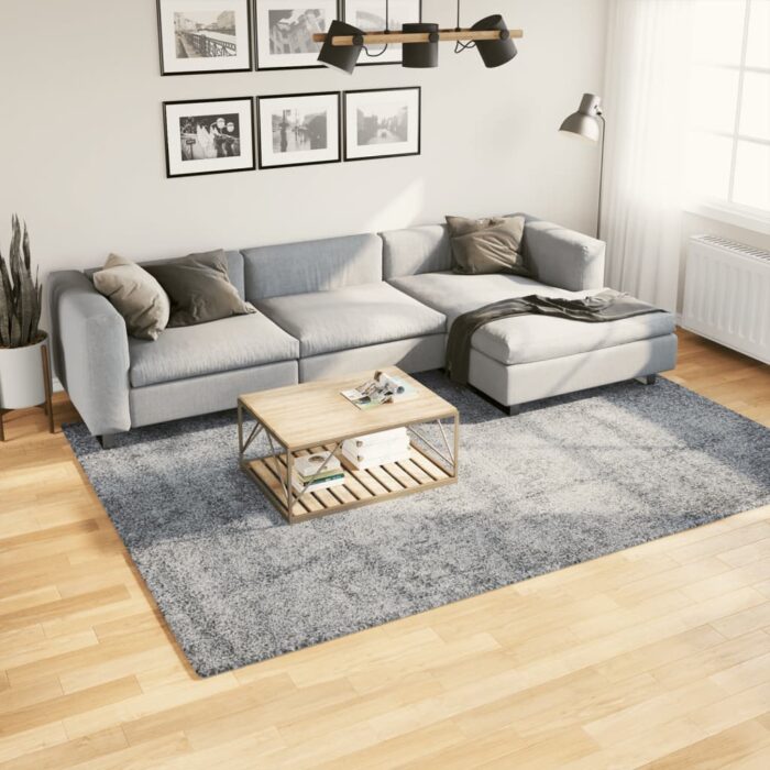 Tapis shaggy PAMPLONA poils longs moderne bleu 200x280 cm – Image 1