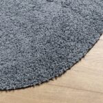 Tapis shaggy PAMPLONA poils longs moderne bleu Ø 100 cm – Image 2