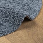 Tapis shaggy PAMPLONA poils longs moderne bleu Ø 100 cm – Image 4
