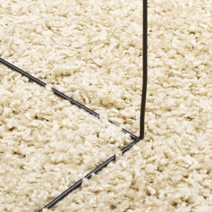Tapis shaggy PAMPLONA poils longs moderne doré Ø 120 cm – Image 6