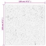 Tapis shaggy à poils longs moderne beige anthracite 120x120 cm – Image 8