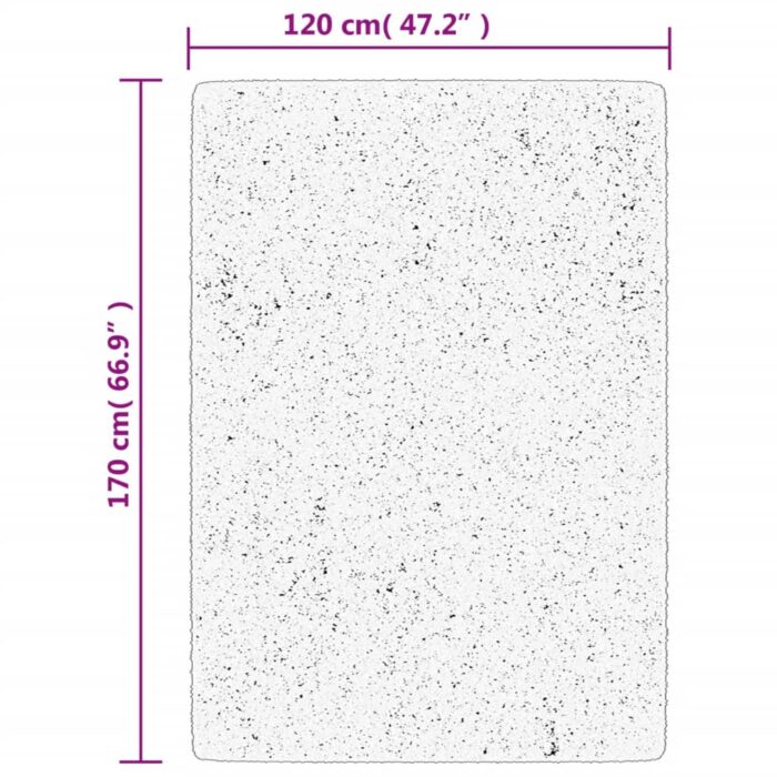 Tapis shaggy à poils longs moderne beige anthracite 120x170 cm – Image 8